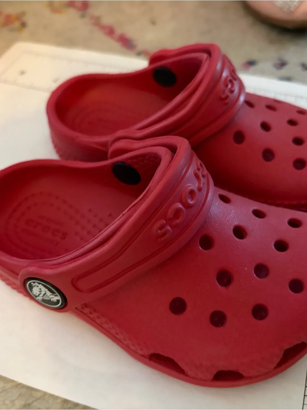 CROCS Kids Red Classic Clog Sandals 5.5